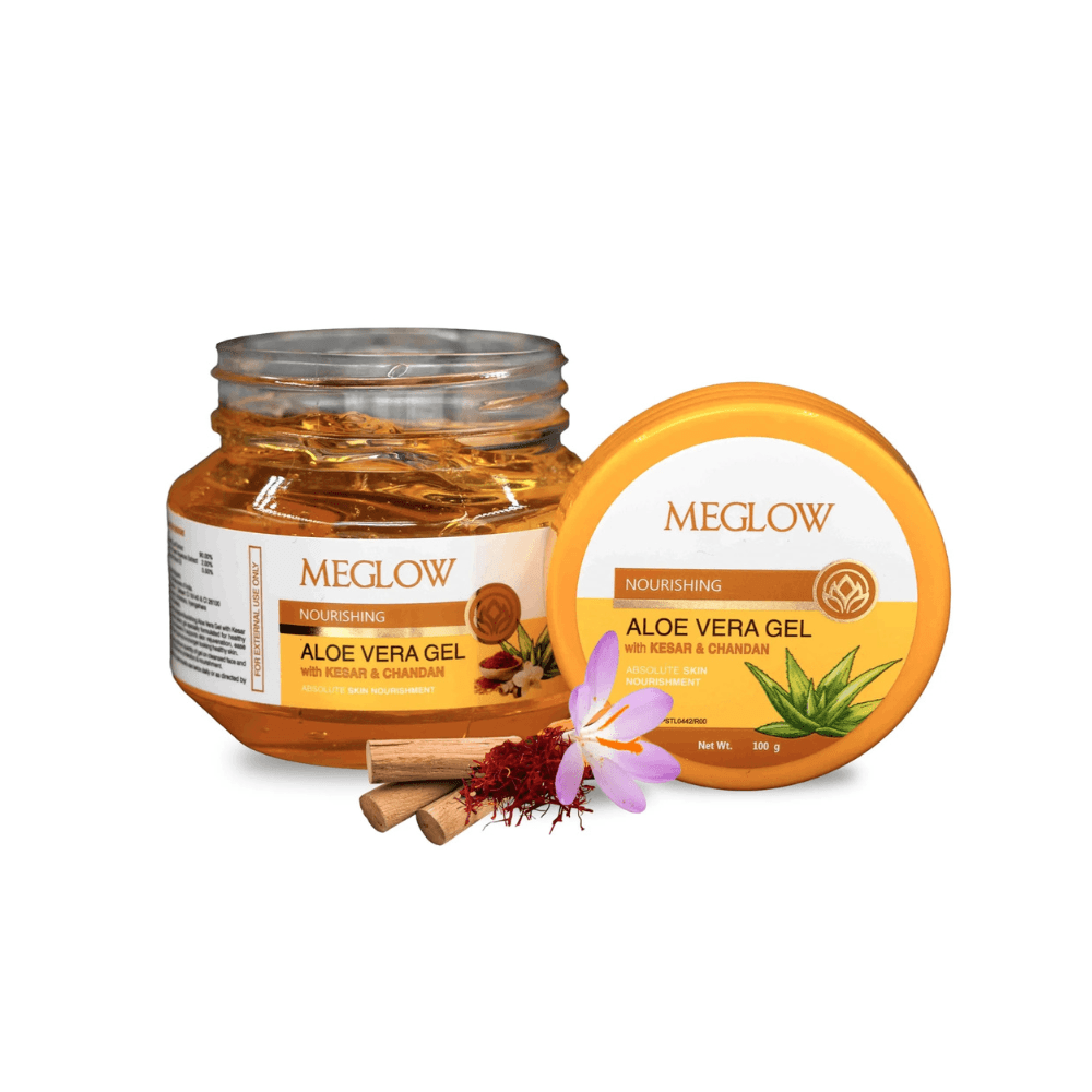 Meglow Aloe Vera Gel with Kesar & Chandan for Face (100gm) - My Store