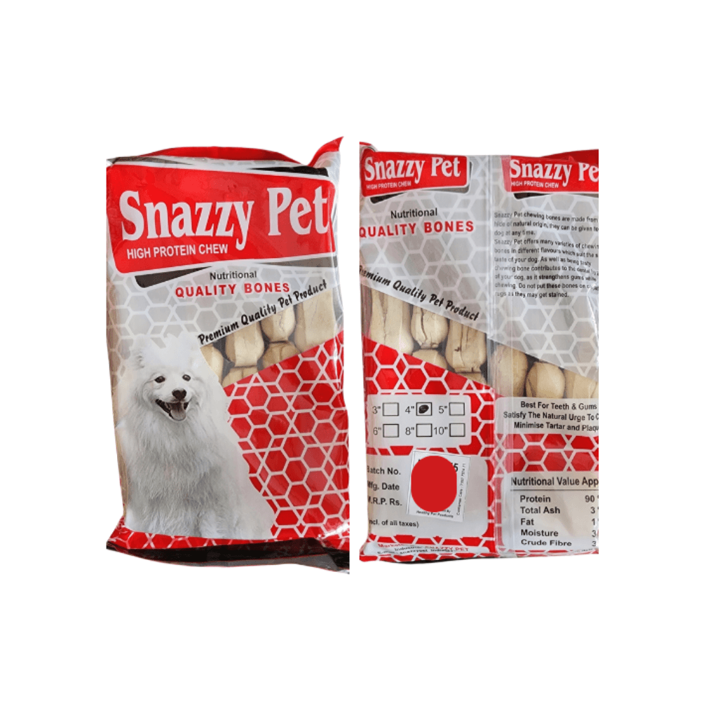Snazzy Pet Pressed High Protein Chewing Bones 4 Inches (10 Pcs) - My Store