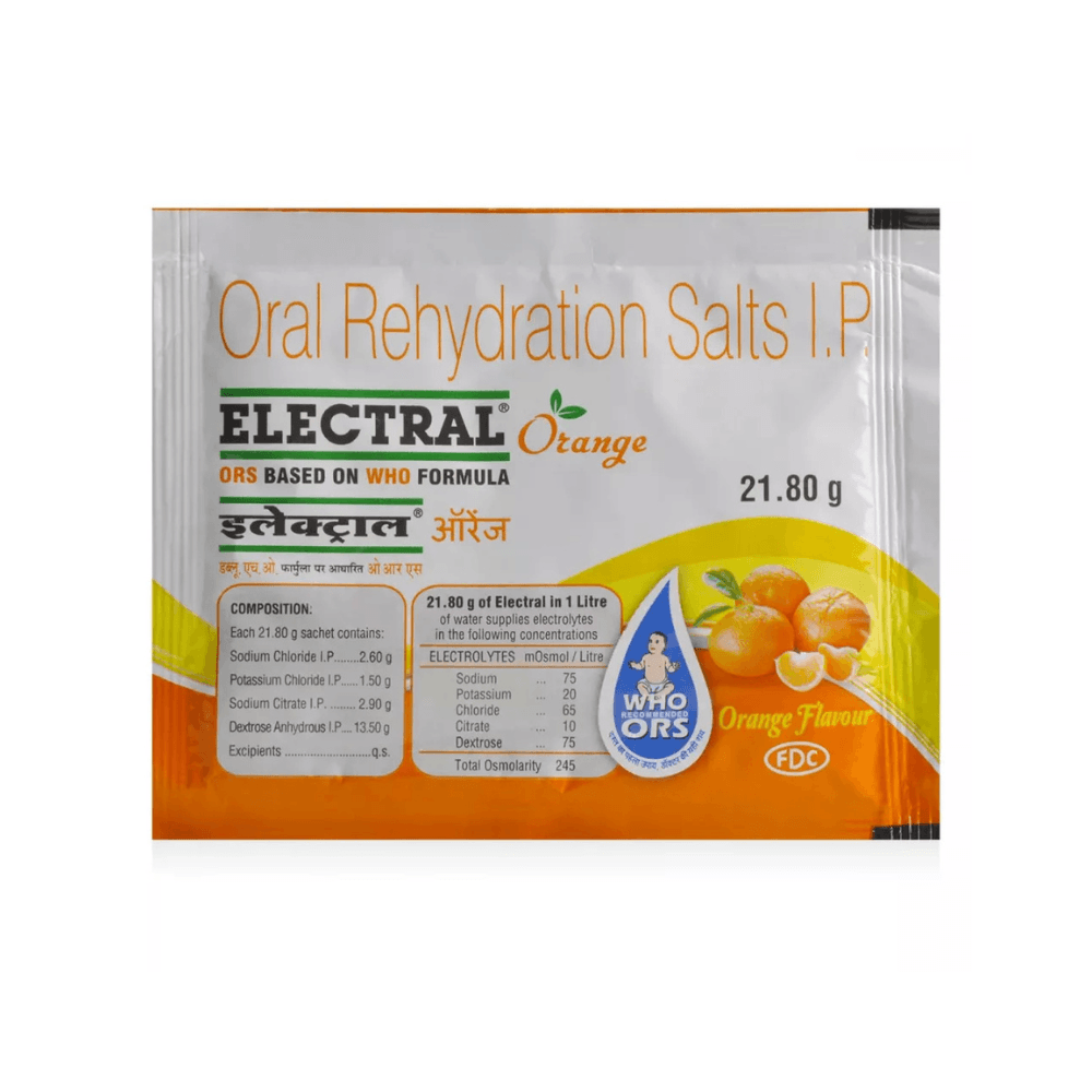 FDC Ltd Electral Powder Orange Flavour (21.8g) - My Store
