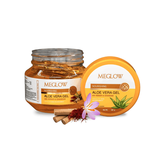 Meglow Aloe Vera Gel with Kesar & Chandan for Face (100gm) - My Store