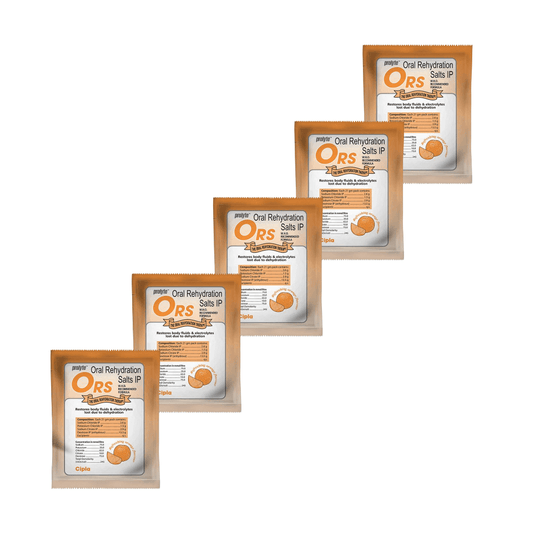 Cipla ORS Powder Orange (21g) (Pack Of 5) - My Store
